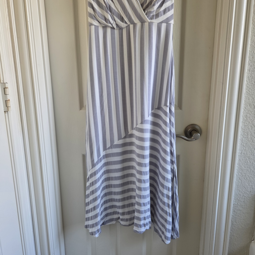 Altar'd State Boho Asymmetrical Striped Sun Dress Sleeveless Crossover Midi S - Picture 3 of 10